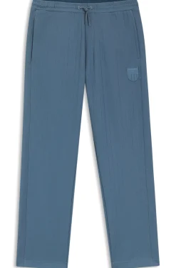 Cotton-blend tracksuit bottoms with drop-needle stripe