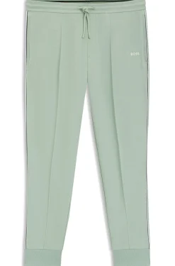 Cotton-blend tracksuit bottoms with piping details