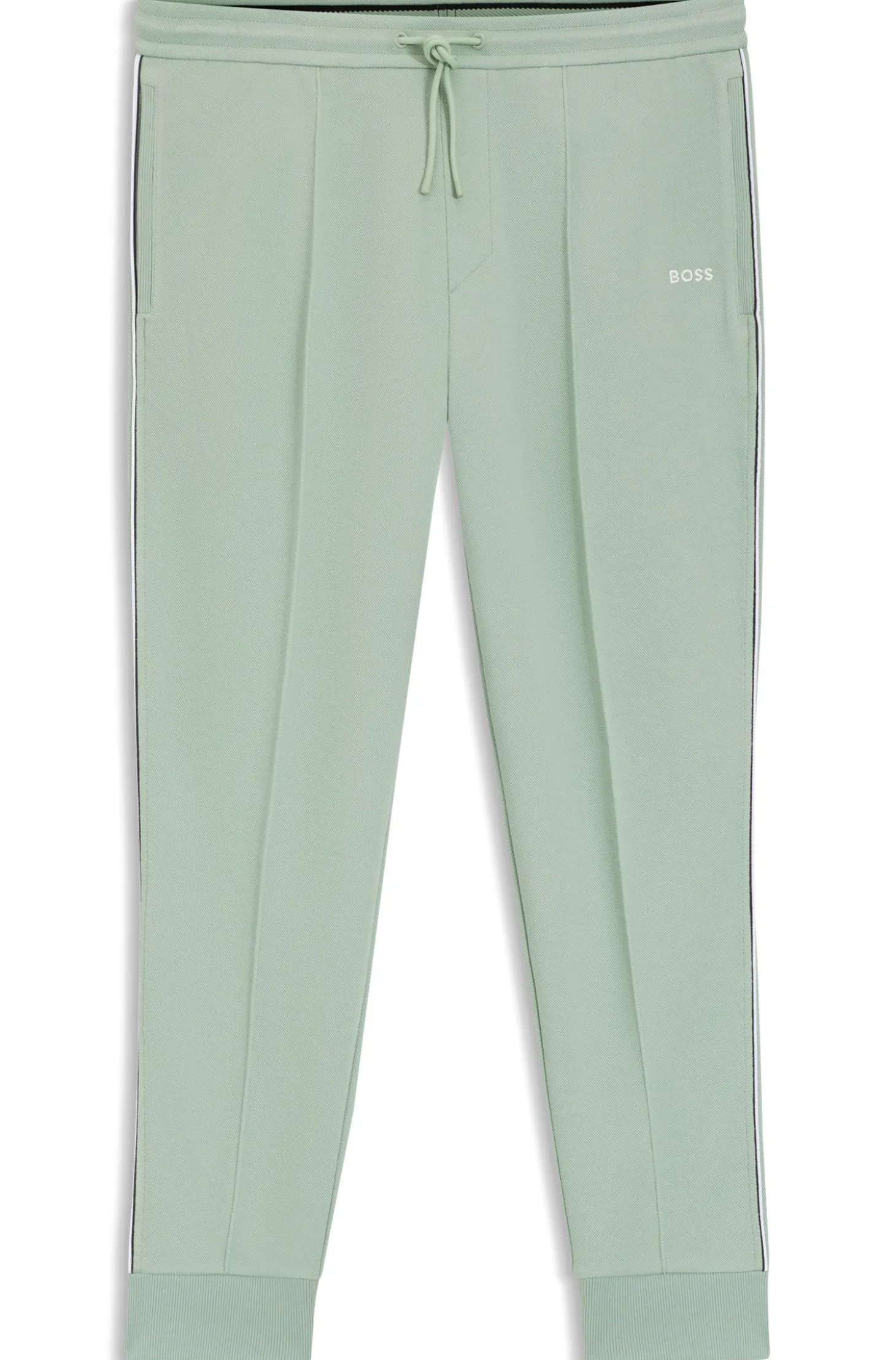 Cotton-blend tracksuit bottoms with piping details