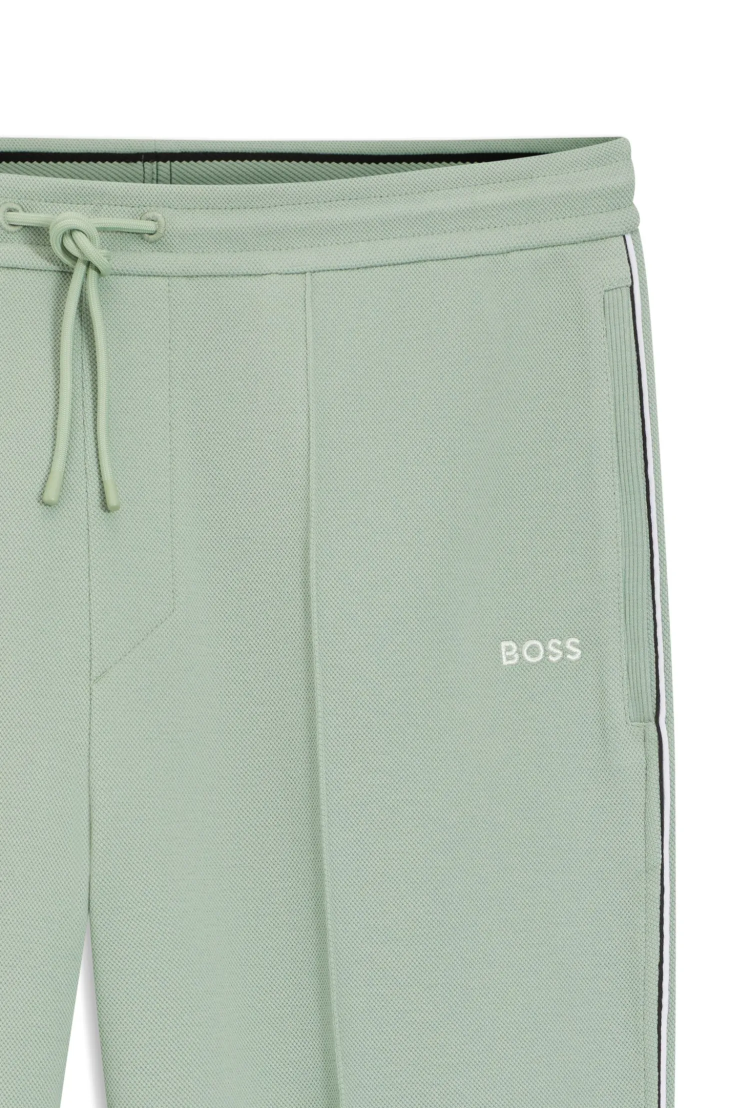 Cotton-blend tracksuit bottoms with piping details