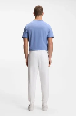Cotton-blend tracksuit bottoms with piping details