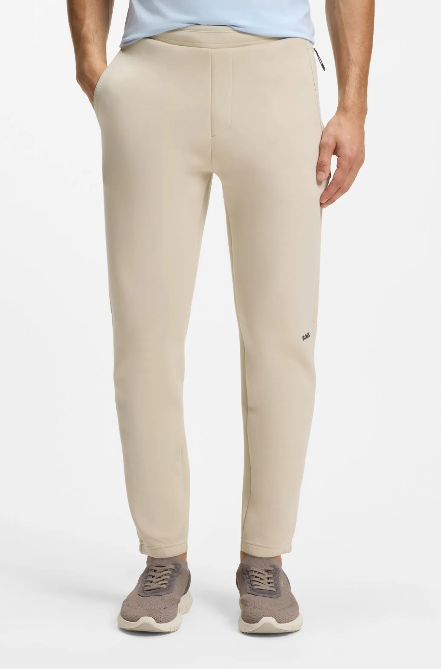 Cotton-blend tracksuit bottoms with reflective graphic