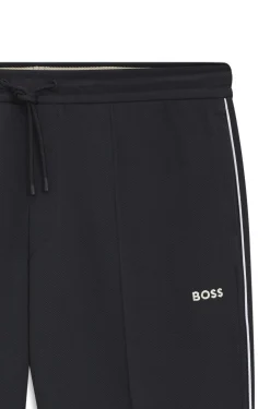 Cotton-blend tracksuit bottoms with piping details