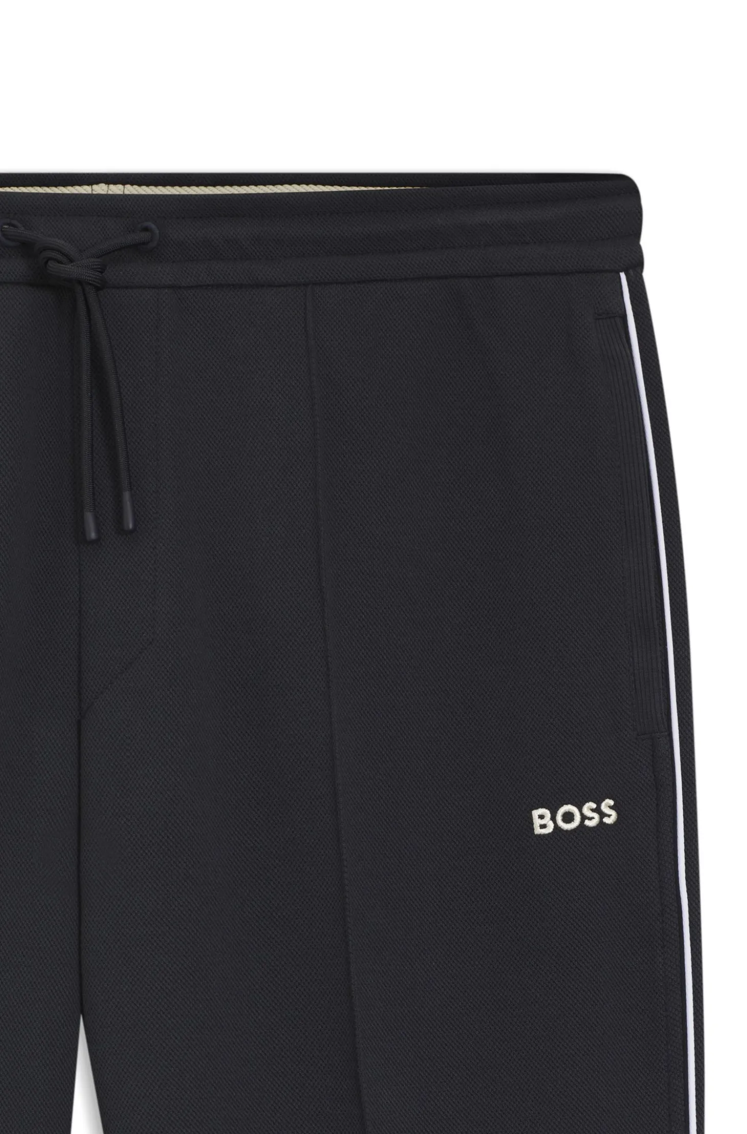 Cotton-blend tracksuit bottoms with piping details