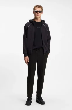 Cotton-blend tracksuit bottoms with piping details