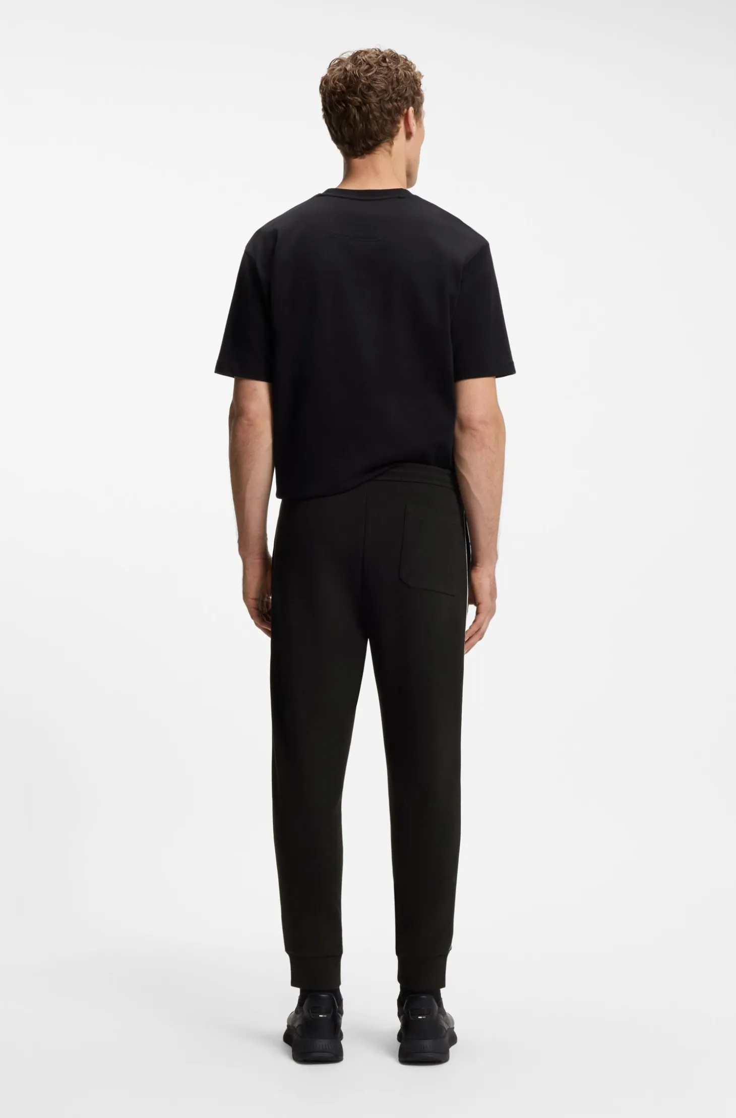 Cotton-blend tracksuit bottoms with piping details