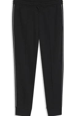 Cotton-blend tracksuit bottoms with piping details