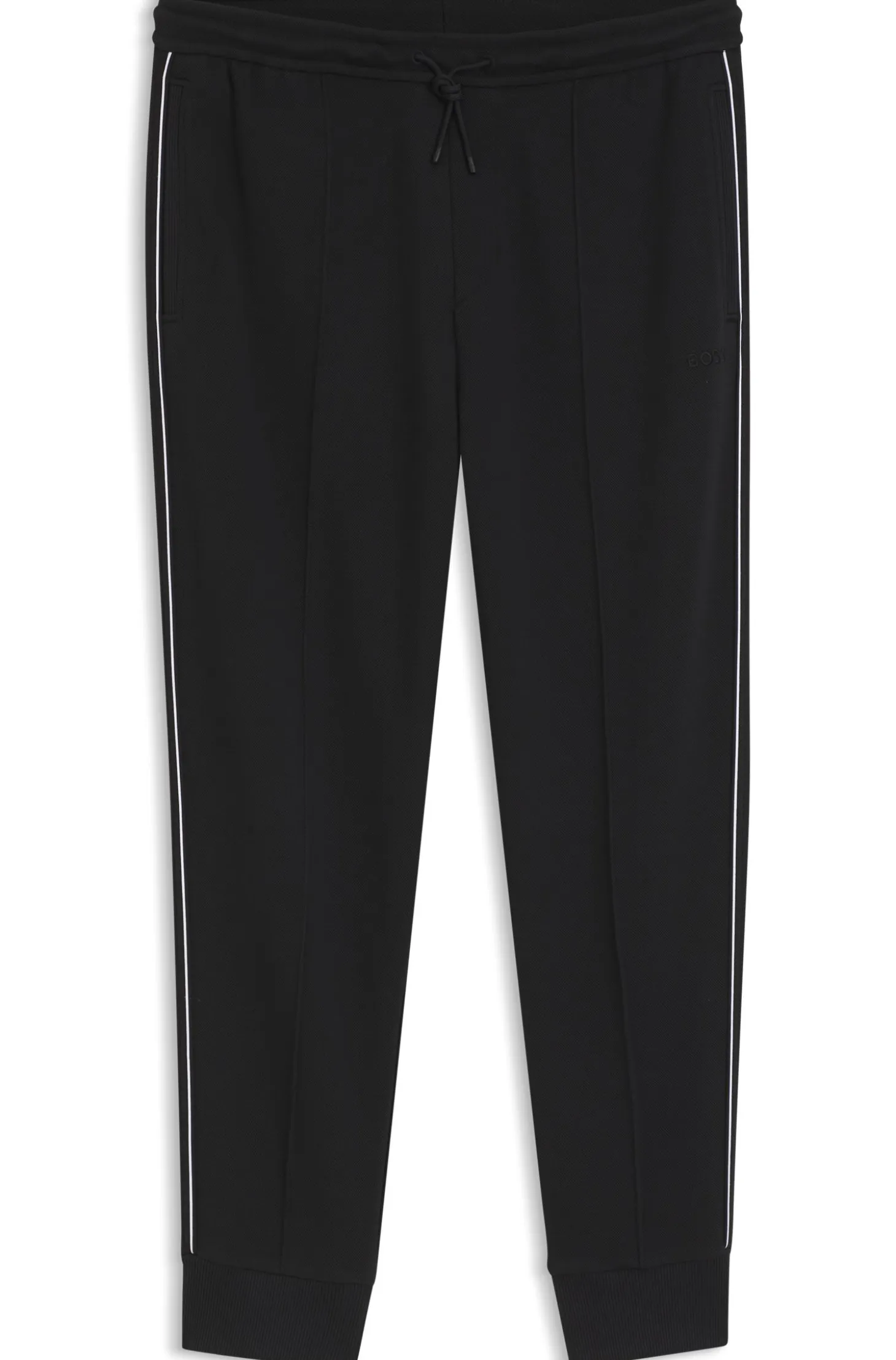 Cotton-blend tracksuit bottoms with piping details