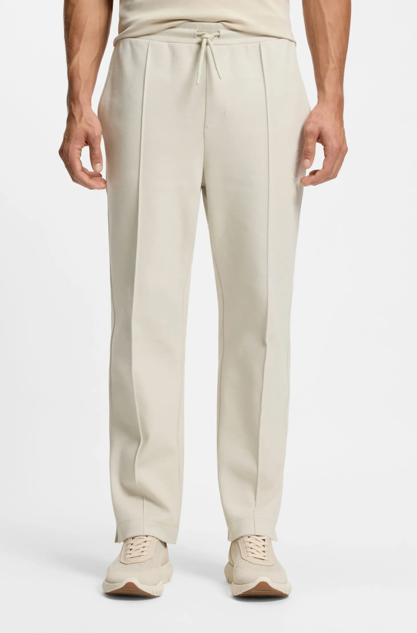 Cotton-blend tracksuit bottoms with tennis-themed logo