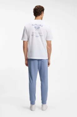 Cotton-blend tracksuit bottoms with piping details