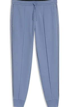 Cotton-blend tracksuit bottoms with piping details