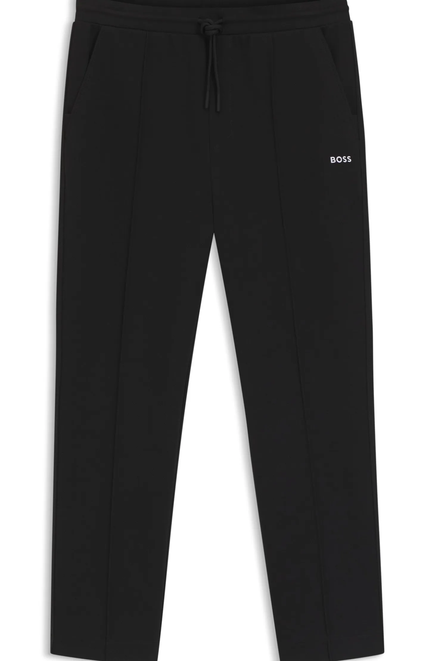Cotton-blend tracksuit bottoms with pintuck pleats