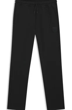Cotton-blend tracksuit bottoms with drop-needle stripe