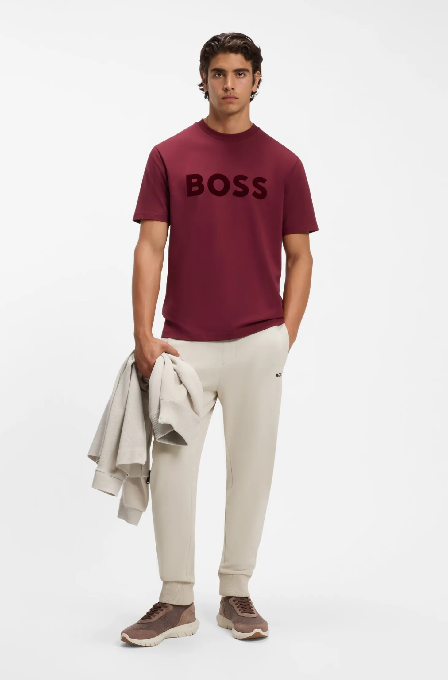 Cotton-blend tracksuit bottoms with embroidered logo