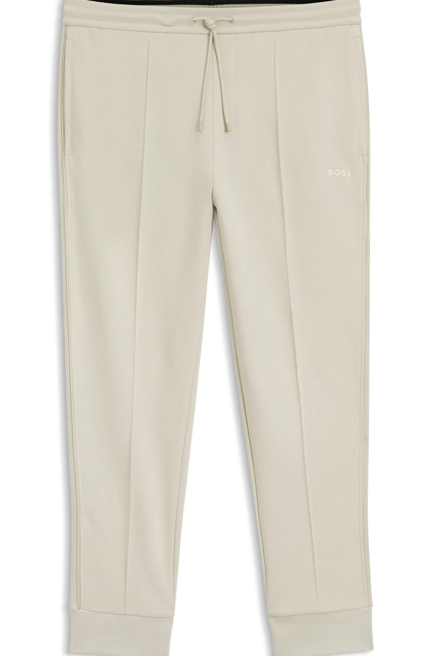 Cotton-blend tracksuit bottoms with piping details