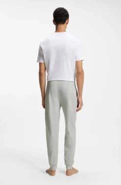 Cotton-blend tracksuit bottoms with waffle structure