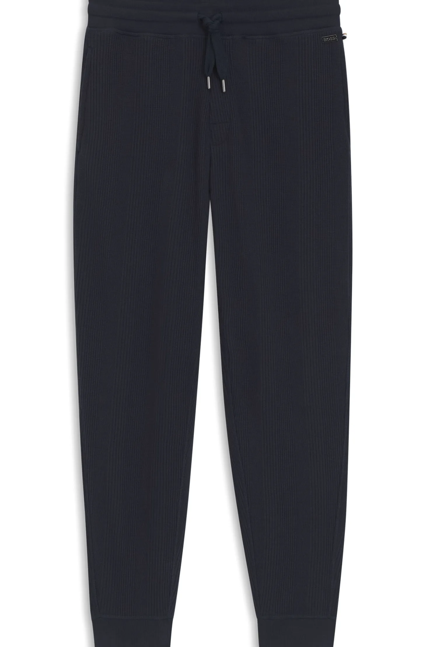 Cotton-blend tracksuit bottoms with waffle structure