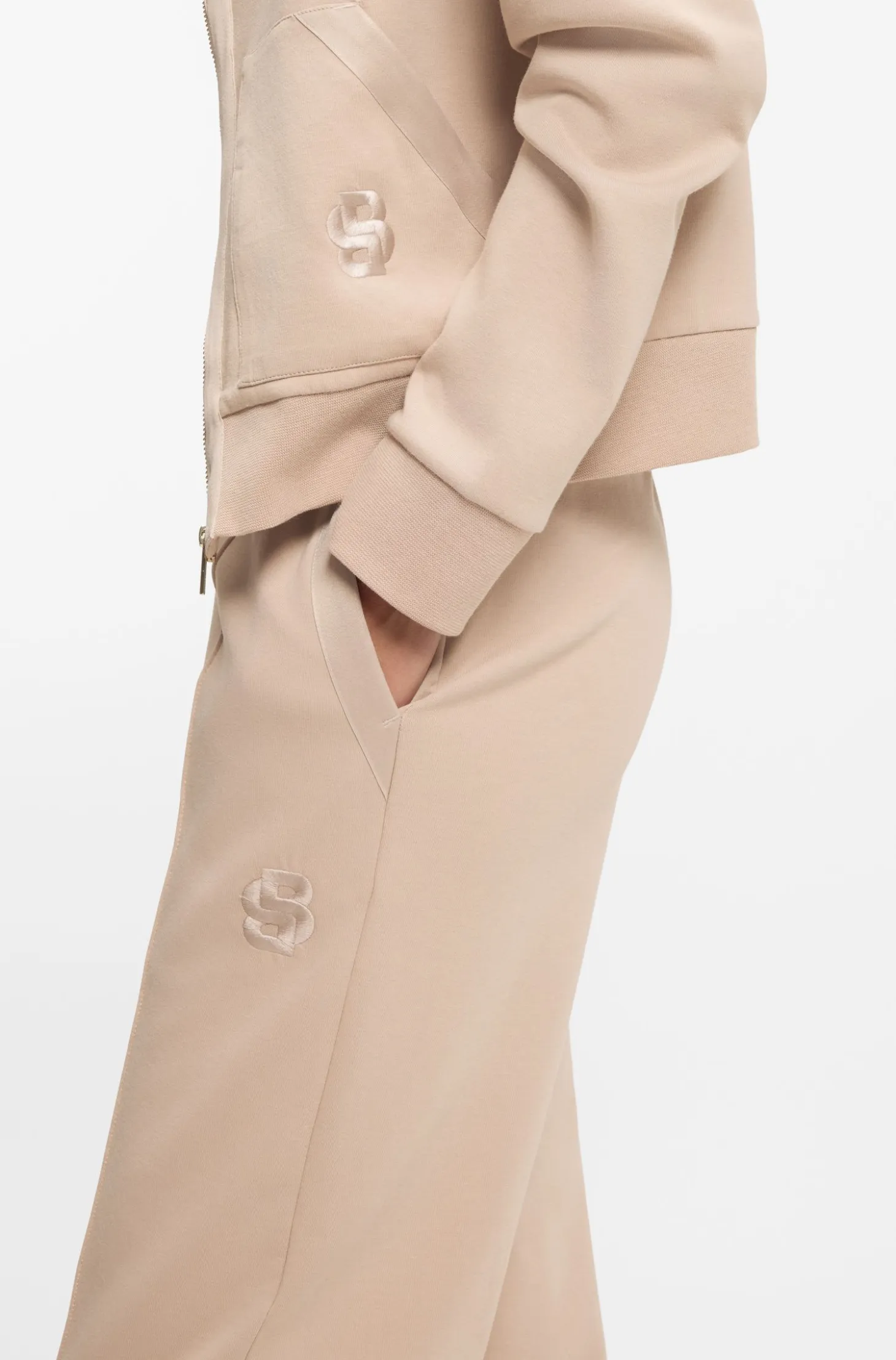 Cotton-blend tracksuit bottoms with Double B monogram
