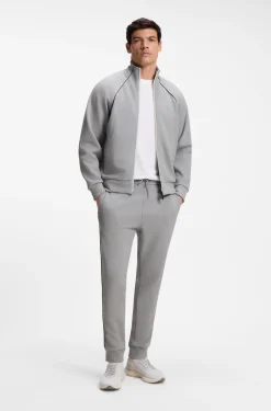 Cotton-blend tracksuit set with contrast piping