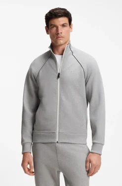 Cotton-blend tracksuit set with contrast piping