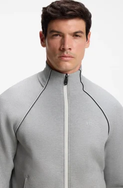 Cotton-blend tracksuit set with contrast piping