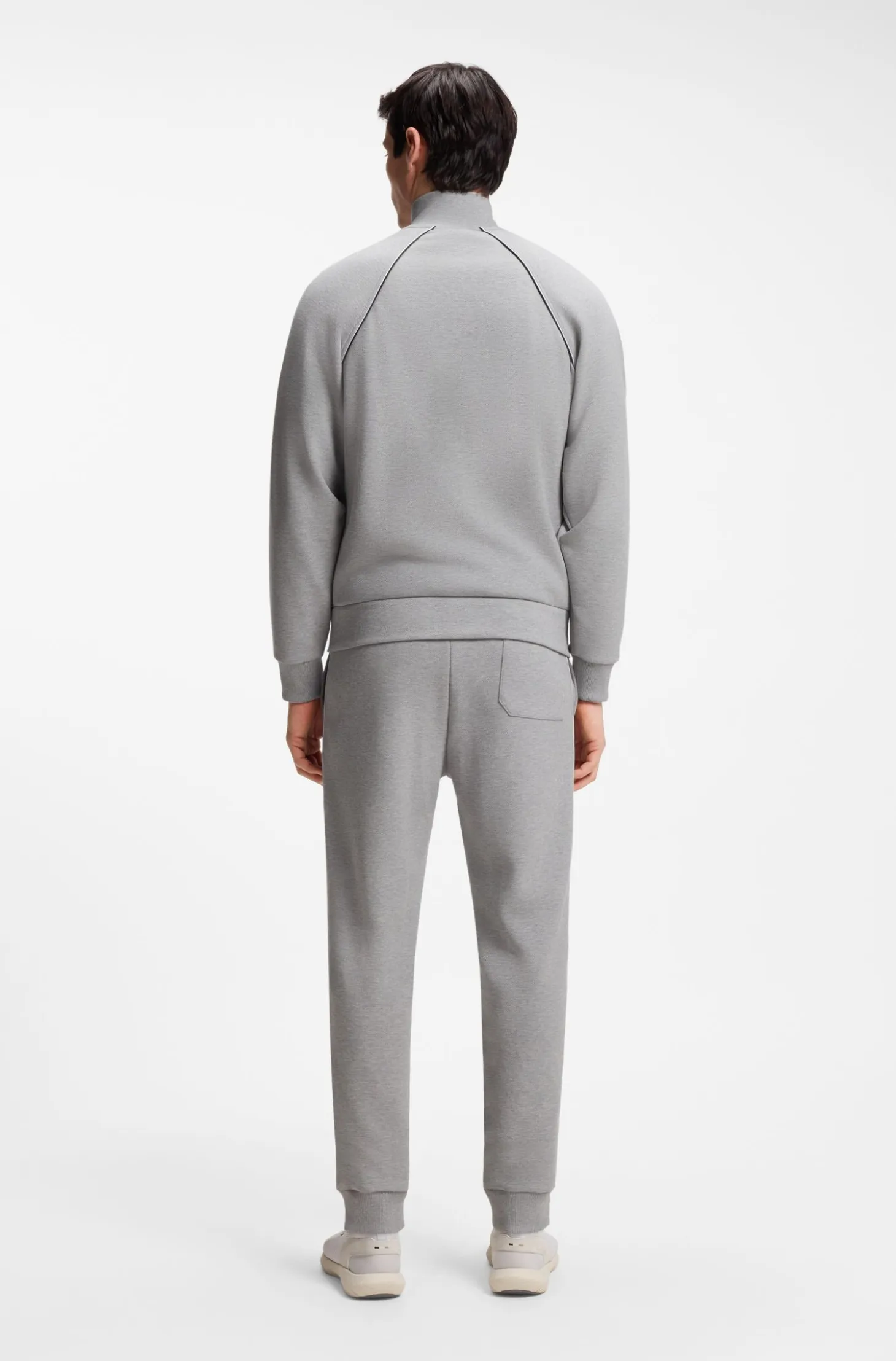 Cotton-blend tracksuit set with contrast piping