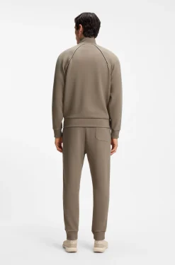 Cotton-blend tracksuit set with contrast piping