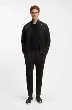 Cotton-blend tracksuit set with contrast piping