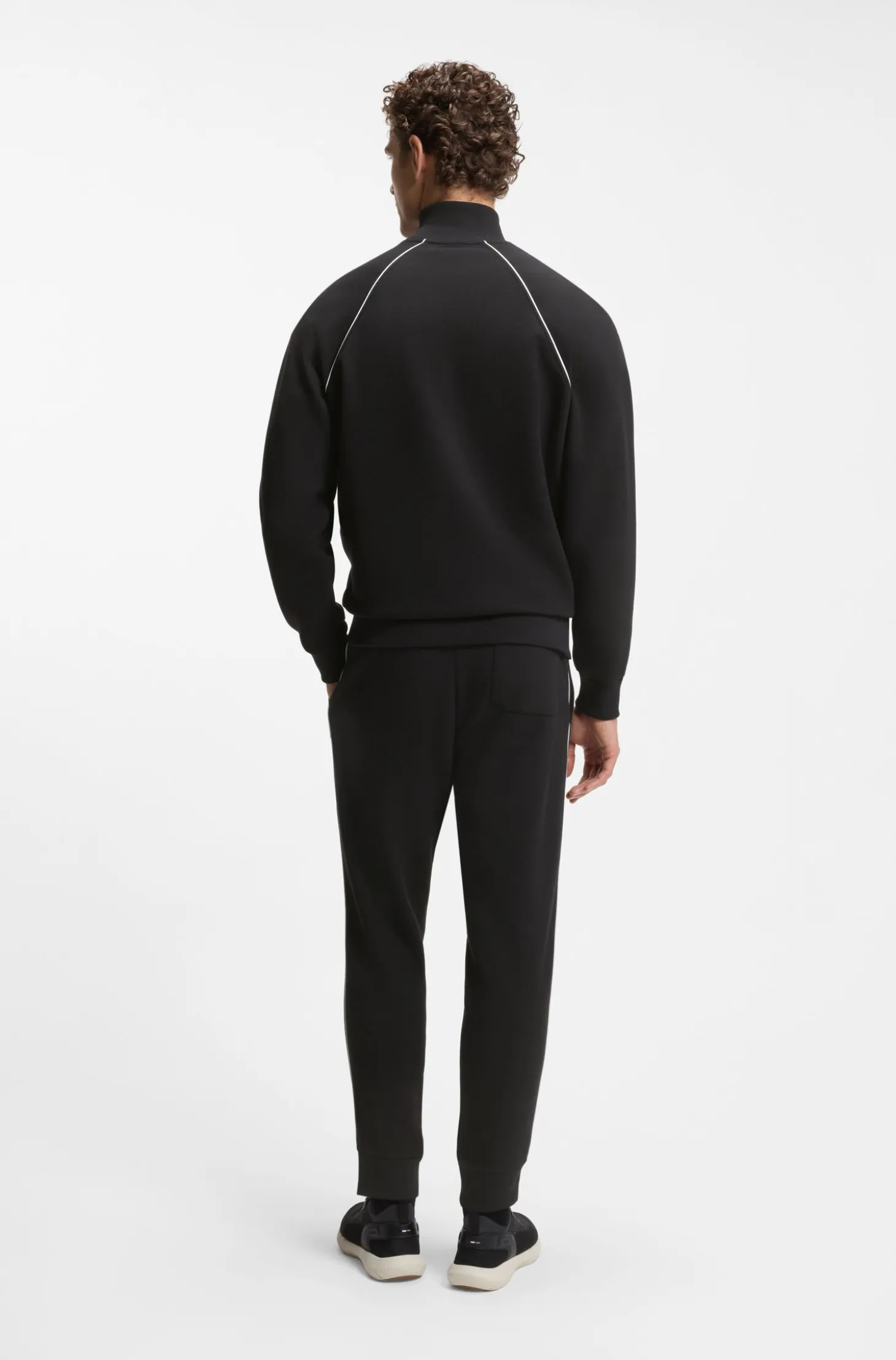 Cotton-blend tracksuit set with contrast piping