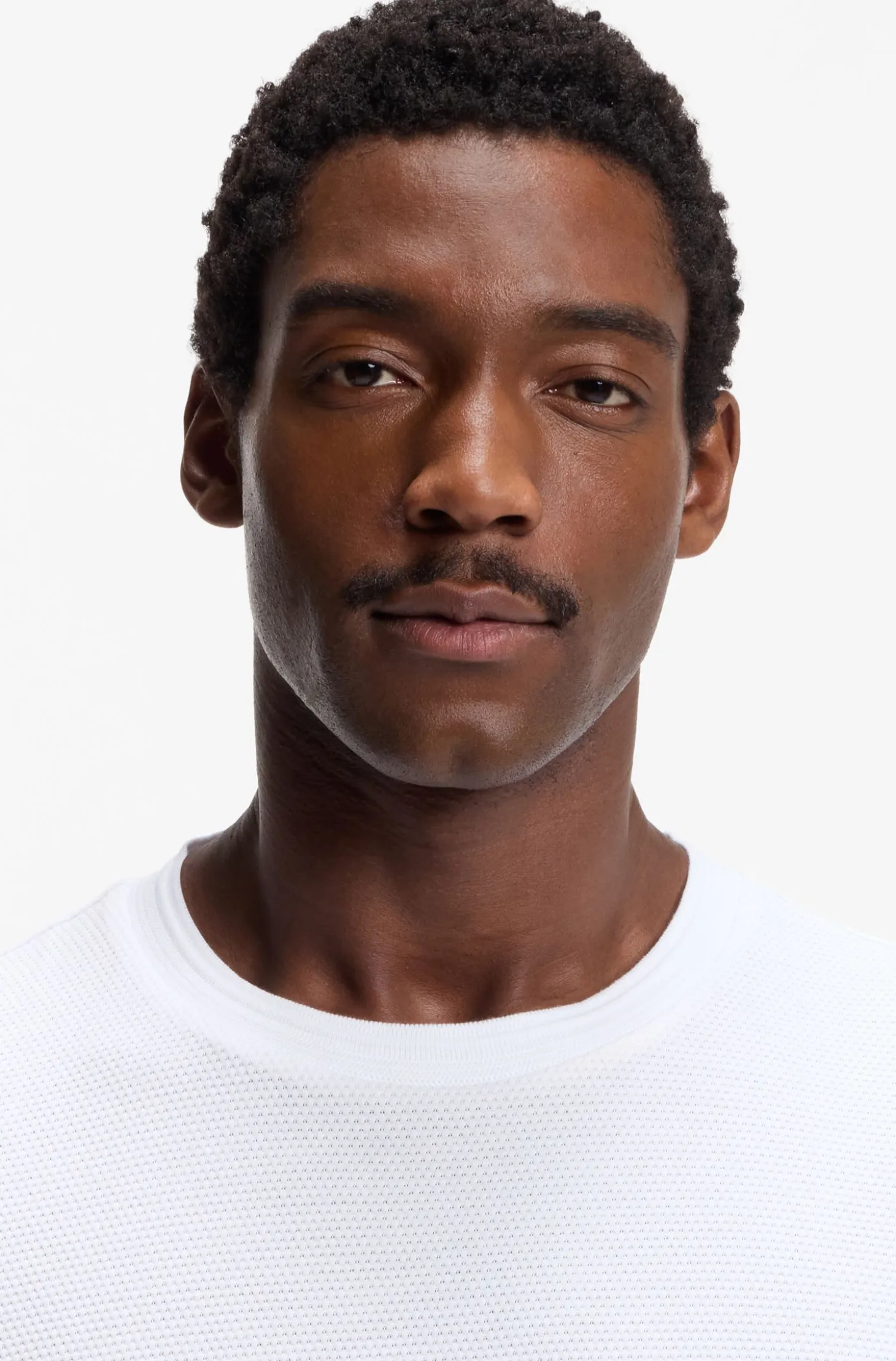 Cotton-blend T-shirt with bubble-jacquard structure