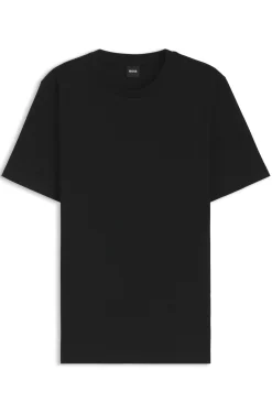 Cotton-blend T-shirt with bubble-jacquard structure