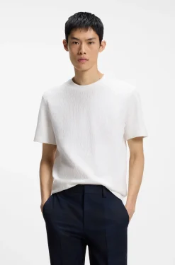 Cotton-blend T-shirt with creased effect