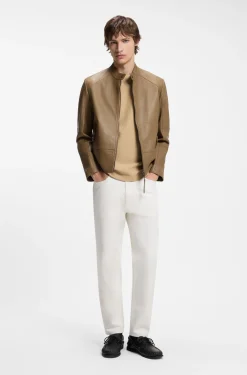 Cotton-blend T-shirt with creased effect
