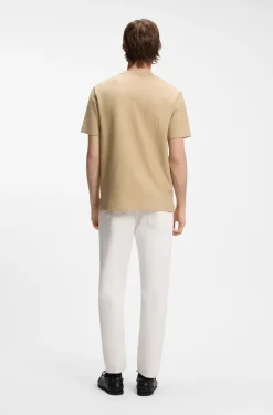 Cotton-blend T-shirt with creased effect