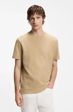 Cotton-blend T-shirt with creased effect