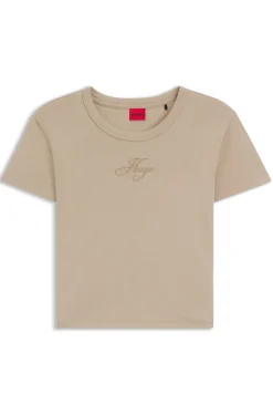 Cotton-blend T-shirt with embroidered logo