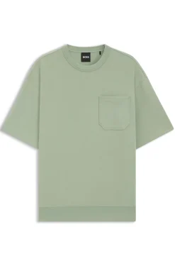 Cotton-blend T-shirt with peached finish