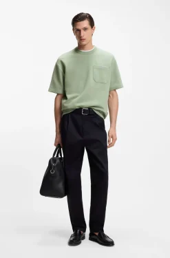 Cotton-blend T-shirt with peached finish