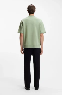 Cotton-blend T-shirt with peached finish