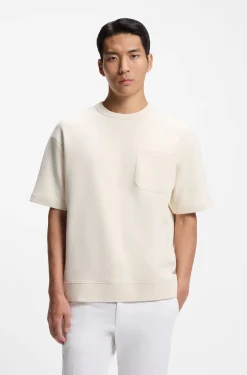 Cotton-blend T-shirt with peached finish