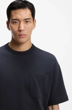 Cotton-blend T-shirt with peached finish