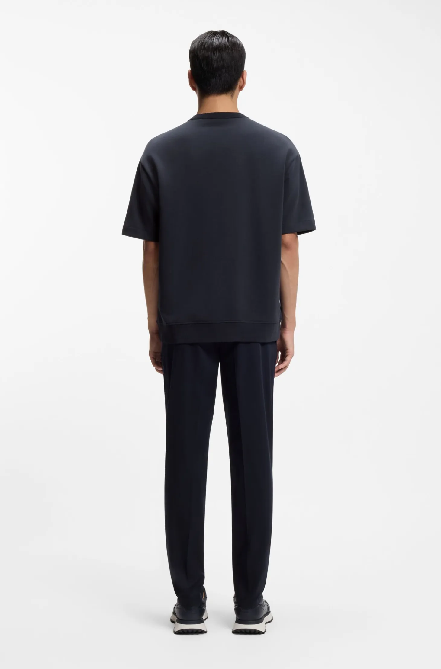 Cotton-blend T-shirt with peached finish