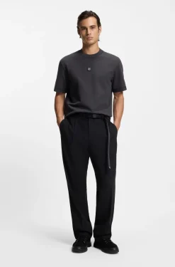 Cotton-blend T-shirt with stacked logo
