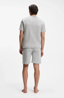 Cotton-blend T-shirt with waffle structure