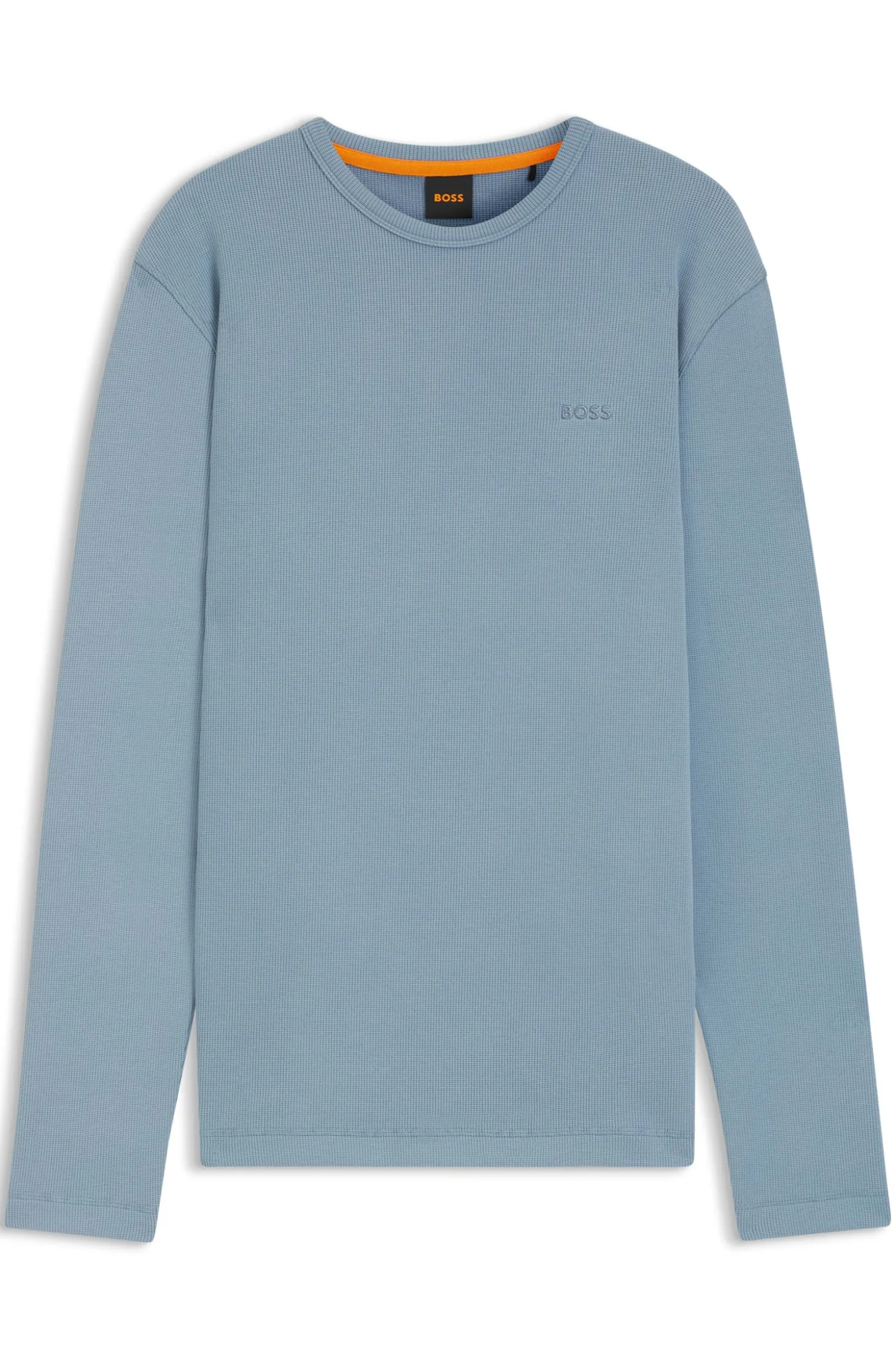 Cotton-blend T-shirt with waffle structure