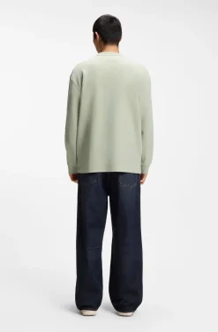 Cotton-blend T-shirt with waffle structure