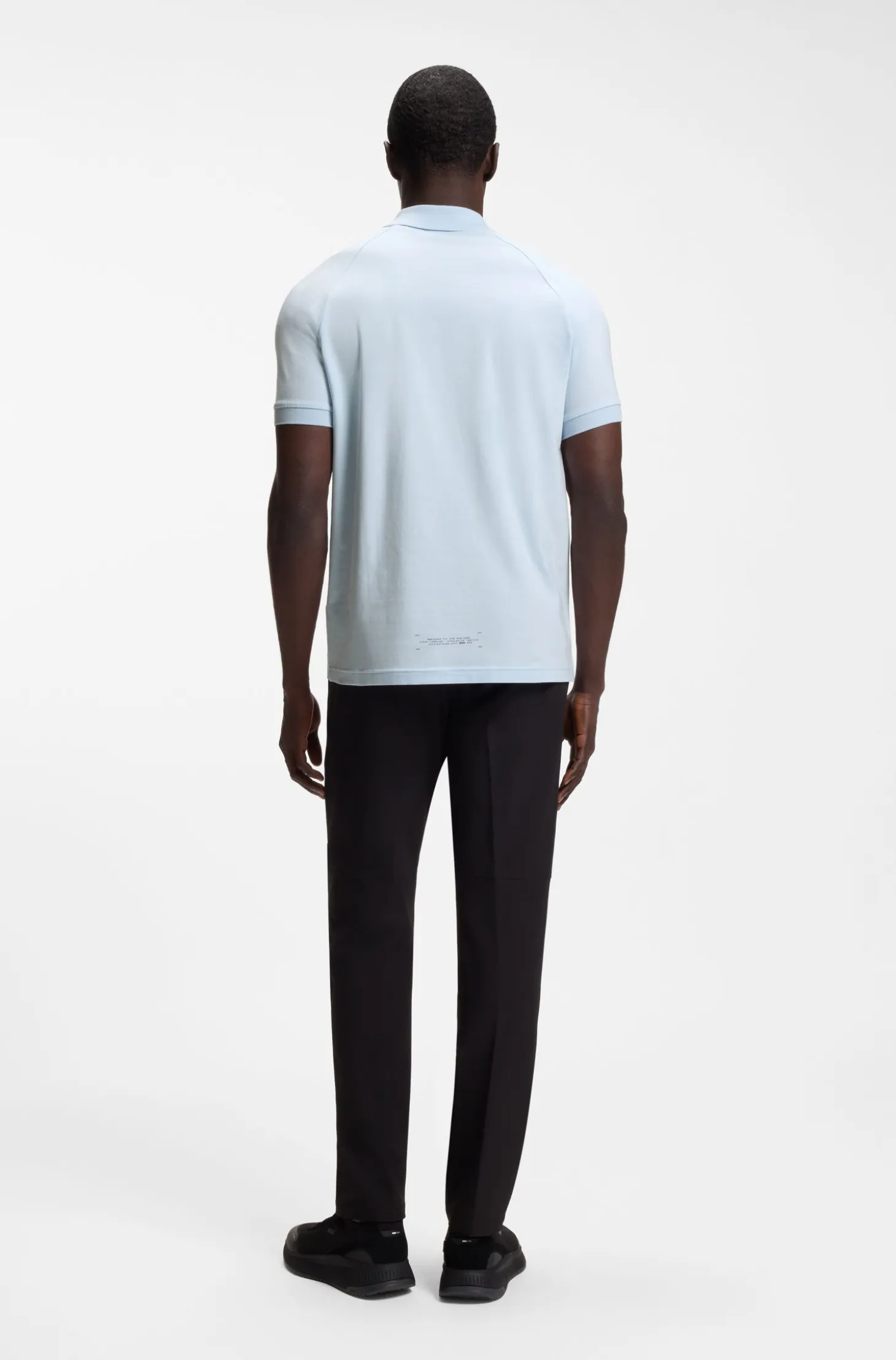 Cotton-blend zipped polo shirt with reflective graphics