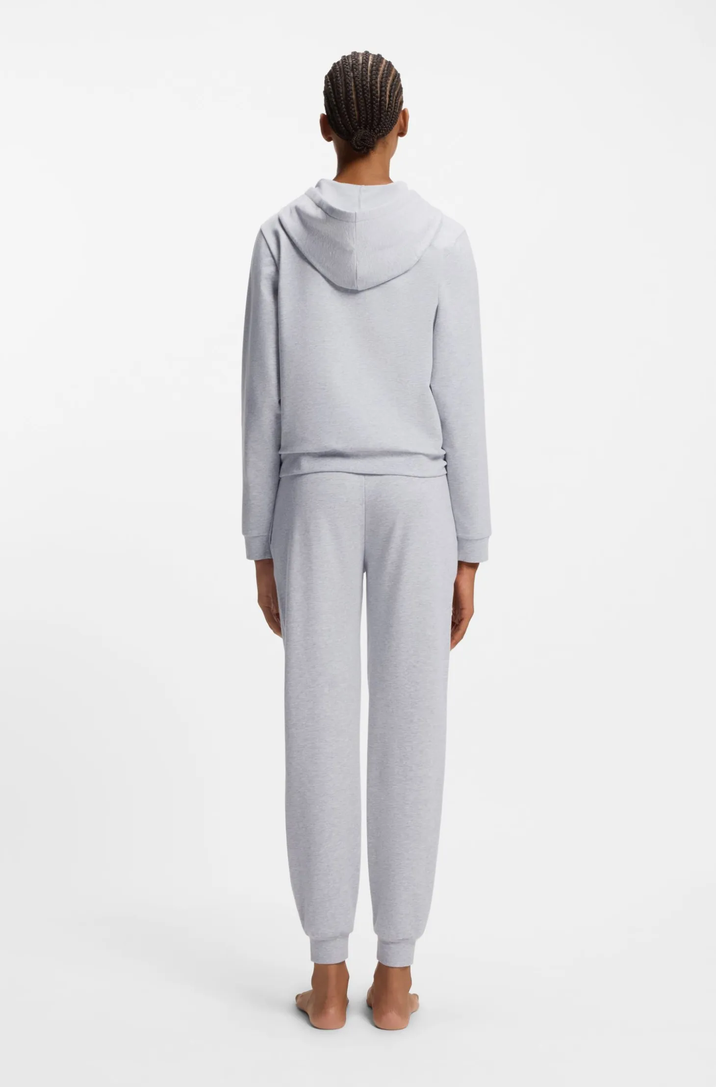 Cotton-blend zip-up hoodie with logo details