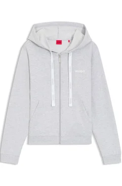 Cotton-blend zip-up hoodie with logo details