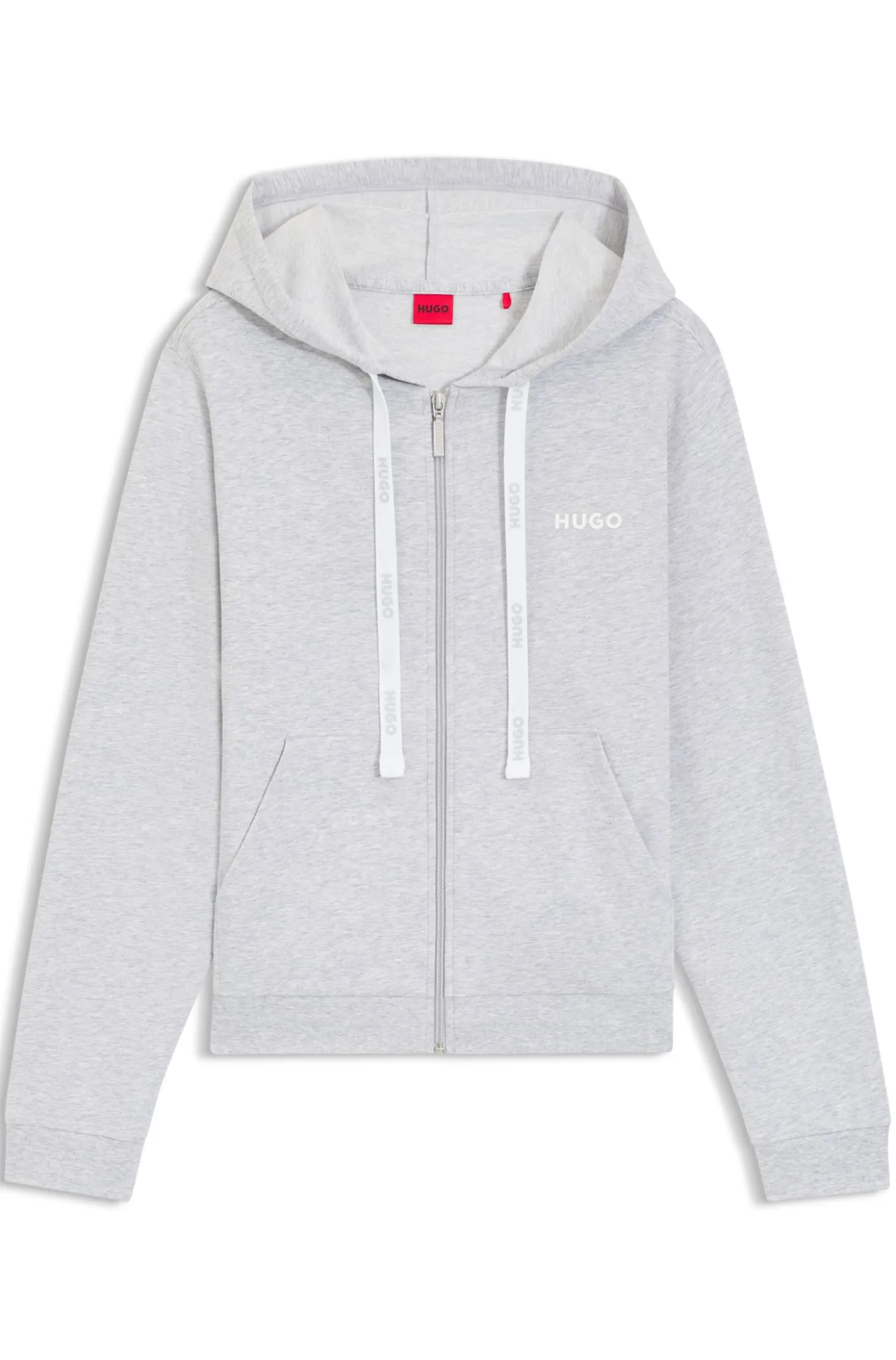 Cotton-blend zip-up hoodie with logo details